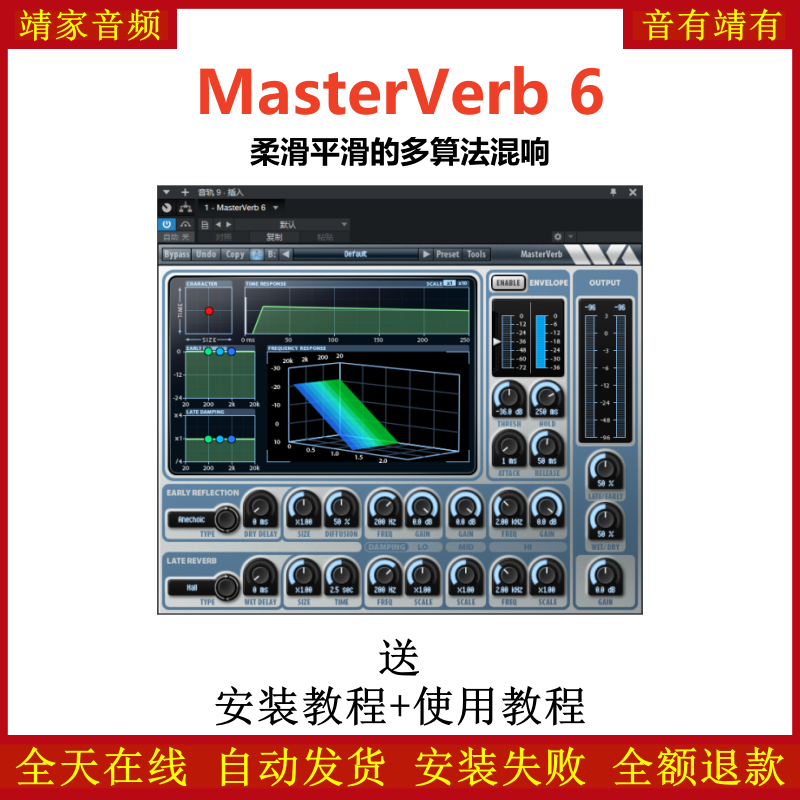 MasterVerb 6插件柔滑平滑多种算法混响效果器