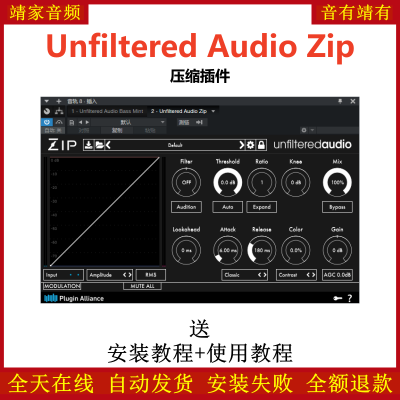 Unfiltered Audio Zip插件压缩效果器