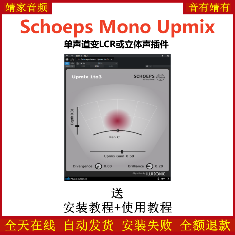 Schoeps Mono Upmix插件单声道变LCR或立体声效果器