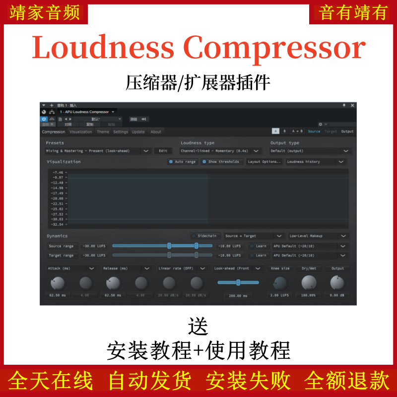 Loudness Compressor插件压缩扩展响度处理效果器